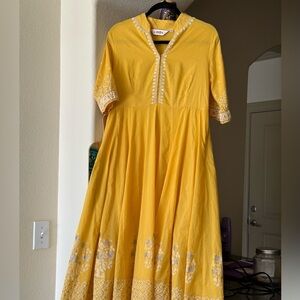 Embroidered yellow dress